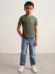 Children & Baby 3-9 yrs Crew Neck T-Shirt in Dark Sage