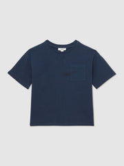 Children & Baby 13-14 yrs Cotton Palm-Embroidery Oversize T-Shirt in Washed Navy