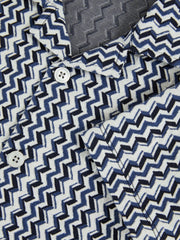 Children & Baby 9-13 yrs Zig-Zag Knit Cuban-Collar Shirt in Blue