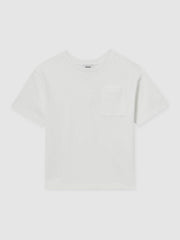 Children & Baby 9-13 yrs Cotton Palm-Embroidery Oversize T-Shirt in Off White