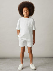 Children & Baby 9-13 yrs Cotton Palm-Embroidery Oversize T-Shirt in Off White