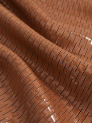 Women Atelier Laser-Cut Pencil Skirt in Tan
