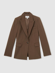 Women Tailored Single Breasted Suit Blazer in Mink Neutral