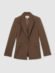 Women Petite Tailored Single Breasted Suit Blazer in Mink Neutral
