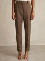 Women Slim Fit Suit Trousers in Mink Neutral