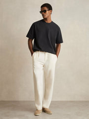 Men Cotton Garment-Dyed Oversize T-Shirt in Washed Black