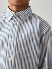 Children & Baby 3-9 yrs Cotton-Poplin Striped Oversize Shirt in Blue/White