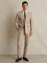 Men Wool-Blend Slim-Fit Suit Trousers in Oatmeal Brown