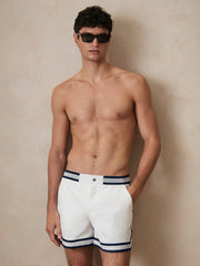 Men | Ché Stripe-Trim Swim Shorts in White