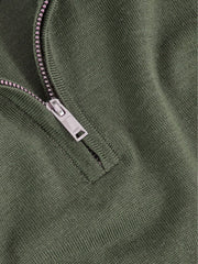 Children & Baby 9-13 yrs Merino Wool Half-Zip Funnel Neck Jumper in Kale Green