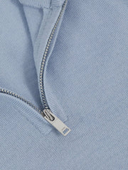 Children & Baby 3-9 yrs Merino Wool Half-Zip Funnel Neck Jumper in Soft Blue Melange