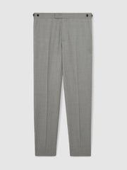 Men Slim-Fit Wool Suit Trousers in Mid Grey