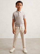 Children & Baby 3-9 yrs Merino Wool Short Sleeve Polo Shirt in Wicker Melange