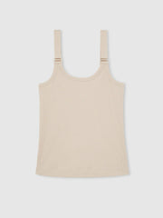 Women Stretch-Cotton D-Ring Strap Vest in Neutral