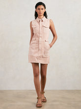 Women Good American Denim Zipped Mini Dress in Petal Pink
