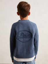 Children & Baby 9-13 yrs Wool Embroidered-Logo Cardigan in Dark Airforce Blue