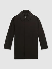 Men Hybrid Removable Funnel Neck Overcoat in Brown