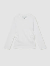 Children & Baby 13-14 yrs Cotton Ruched Long-Sleeve T-Shirt with Stretch in Ivory