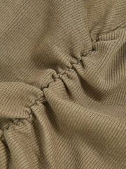 Children & Baby 13-14 yrs Cotton Ruched Long-Sleeve T-Shirt with Stretch in Khaki