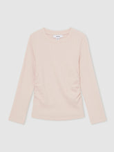 Children & Baby 13-14 yrs Cotton Ruched Long-Sleeve T-Shirt with Stretch in Pale Pink