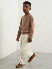 Children & Baby 13-14 yrs Wool-Cashmere Reverse-Seam Jumper in Camel