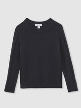 Children & Baby 13-14 yrs Wool-Cashmere Reverse-Seam Jumper in Navy