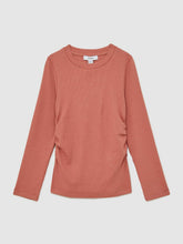 Children & Baby 13-14 yrs Cotton Ruched Long-Sleeve T-Shirt with Stretch in Rose
