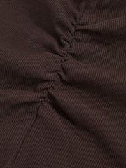 Children & Baby 9-13 yrs Cotton Ruched Long-Sleeve T-Shirt with Stretch in Chocolate
