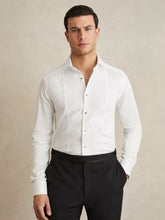 Men Slim Fit Cotton Double-Cuff Dinner Shirt Regular-Fit in White