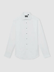 Men Slim Fit Cotton Double-Cuff Dinner Shirt Regular-Fit in White