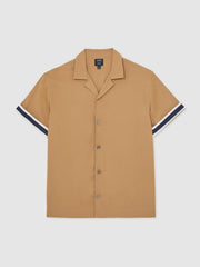 Men | Ché Stripe-Cuff Shirt in Camel