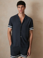 Men | Ché Stripe-Cuff Shirt in Navy