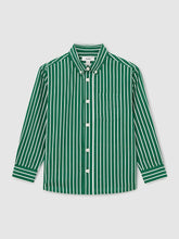 Children & Baby 13-14 yrs Cotton-Poplin Striped Oversize Shirt in Green/White