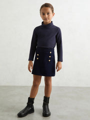 Children & Baby 9-13 yrs Cotton-Jersey Roll-Neck Top with Stretch in Navy