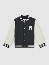 Children & Baby 13-14 yrs Colour-Block Varsity Bomber Jacket in Navy/ Off White