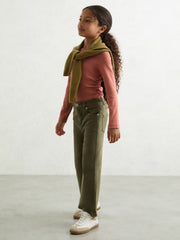 Children & Baby 9-13 yrs Cotton Ruched Long-Sleeve T-Shirt with Stretch in Rose