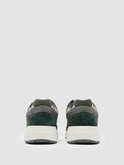 Men Panelled Running Trainers in Forest Green/Stone