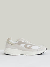 Men Panelled Running Trainers in Off White/Stone