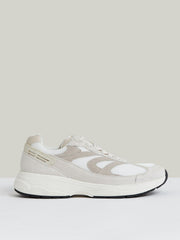 Men Panelled Running Trainers in Off White/Stone