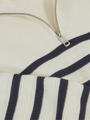 Children & Baby 3-9 yrs Cotton-Blend Stripe Half-Zip Jumper in White