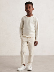 Children & Baby 9-13 yrs Wool-Cashmere Reverse-Seam Jumper in Off White