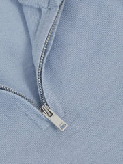 Children & Baby 13-14 yrs Merino Wool Half-Zip Funnel Neck Jumper in Soft Blue Melange