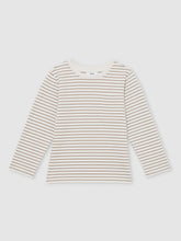 Children & Baby 13-14 yrs Stretch-Cotton Stripe T-Shirt in Off White/Camel