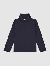 Children & Baby 13-14 yrs Cotton-Jersey Roll-Neck Top with Stretch in Navy