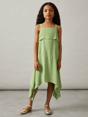 Children & Baby 4-9 yrs Handkerchief-Hem Sleeveless Dress in Green