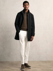 Men Hybrid Removable-Gilet Overcoat in Black