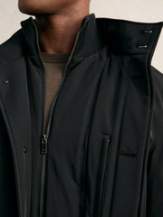 Men Hybrid Removable-Gilet Overcoat in Black
