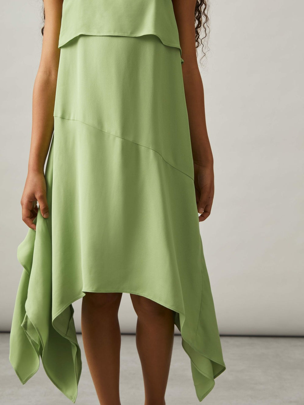 Children & Baby 9-13 yrs Handkerchief-Hem Sleeveless Dress in Green