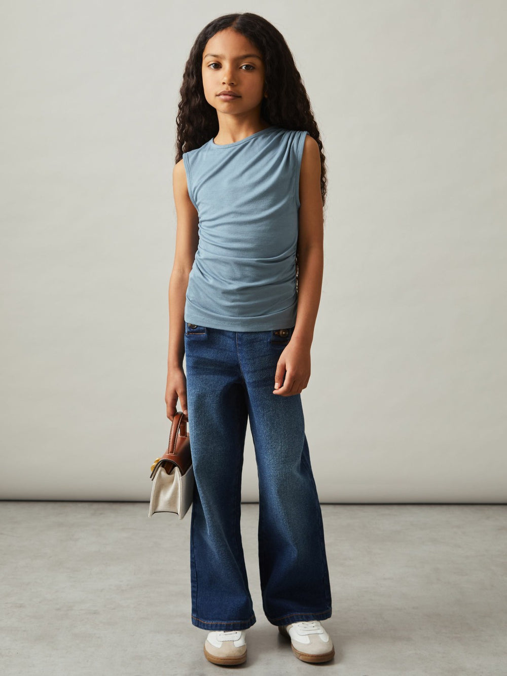 Children & Baby 3-9 yrs Ruched Jersey Vest in Blue