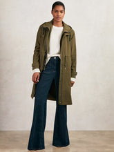 Women Removable-Hood Parka Rain Coat in Khaki